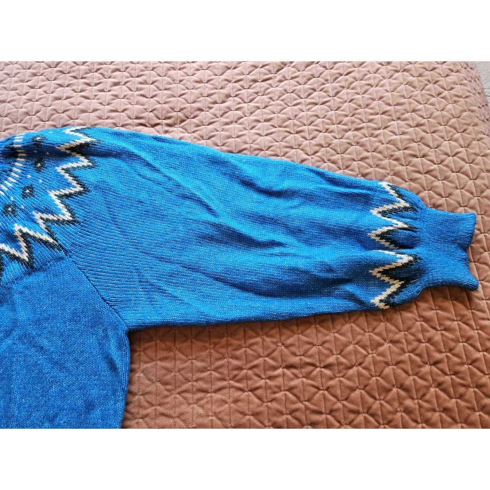 Who What Wear Turquoise and Black Fair Isle Knit Sweater Mock Neck, Plus 4X - Picture 6 of 7